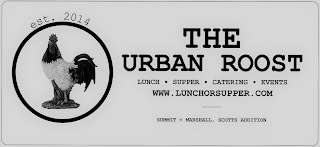 EST. 2014 THE URBAN ROOST LUNCH· SUPPER· CATERING· EVENTS WWW.LUNCHORSUPPER.COM SUMMIT + MARSHALL, SCOTTS ADDITION logo