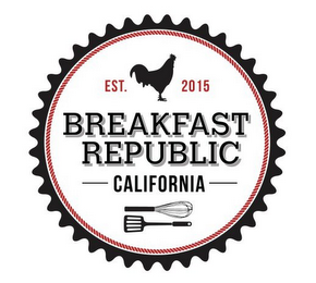 EST. 2015 BREAKFAST REPUBLIC CALIFORNIA logo