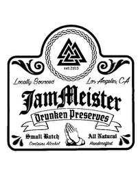 EST. 2015 LOCALLY SOURCED LOS ANGELES, CA JAMMEISTER DRUNKEN PRESERVES SMALL BATCH ALL NATURAL CONTAINS ALCOHOL HANDCRAFTED logo