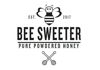 EST. 2017 BEE SWEETER PURE POWDERED HONEY logo
