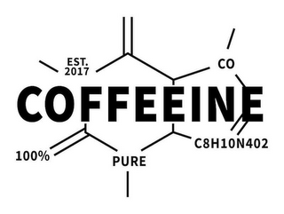 EST. 2017 CO COFFEEINE 100% PURE C8H10N4O2 logo