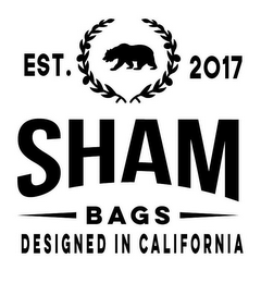 EST. 2017 SHAM BAGS DESIGNED IN CALIFORNIA logo