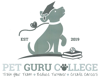 EST 2019 PET GURU COLLEGE TRAIN YOUR TEAM REDUCE TURNOVER CREATE CAREERS logo