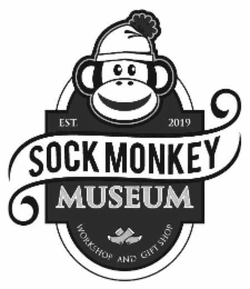 EST. 2019 SOCK MONKEY MUSEUM WORKSHOP AND GIFT SHOP logo