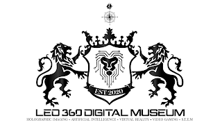 EST 2020 LEO 360 DIGITAL MUSEUM HOLOGRAPHIC IMAGING ARTIFICIAL INTELLIGENCE VIRTUAL REALITY VIDEO GAMING S.T.E.M logo