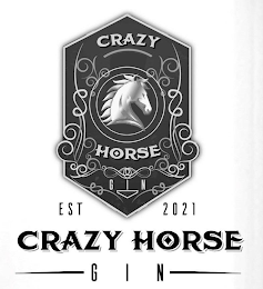 "EST" "2021" "CRAZY HORSE" "GIN" logo