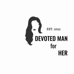 EST. 2023 DEVOTED MAN FOR HER logo