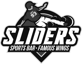 EST. 93 SLIDERS SPORTS BAR FAMOUS WINGS logo