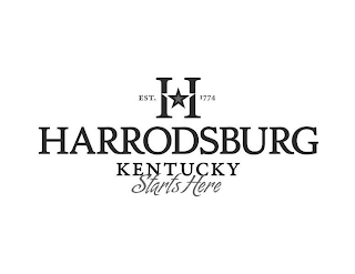 EST. H 1774 HARRODSBURG KENTUCKY STARTS HERE logo