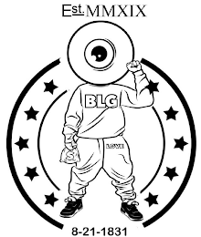 EST. MMXIX BLG LOVE 8-21-1831 logo