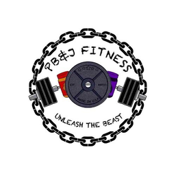 EST. MMXVI MADE IN U.S.A. PB&J FITNESS UNLEASH THE BEAST logo