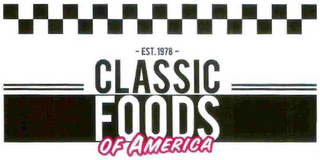 EST.1978 CLASSIC FOODS OF AMERICA logo