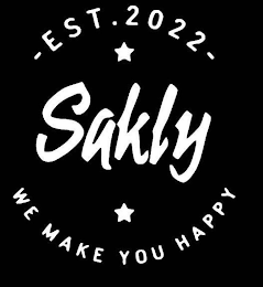 EST.2022 SAKLY WE MAKE YOU HAPPY logo