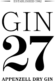 ESTABLISHED 1902 GIN 27 APPENZELL DRY GIN logo