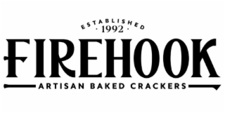 ESTABLISHED · 1992 · FIREHOOK ARTISAN BAKED CRACKERS logo