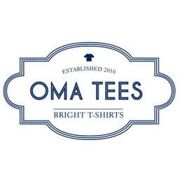 ESTABLISHED 2010 OMA TEES BRIGHT T-SHIRTS logo
