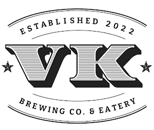 ESTABLISHED 2022 VK BREWING CO. & EATERY logo