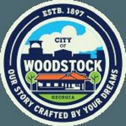 ESTB. 1897 CITY OF WOODSTOCK GEORGIA OUR STORY CRAFTED BY YOUR DREAMS logo