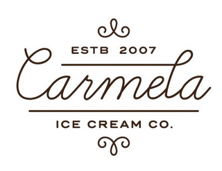 ESTB 2007 CARMELA ICE CREAM CO. logo