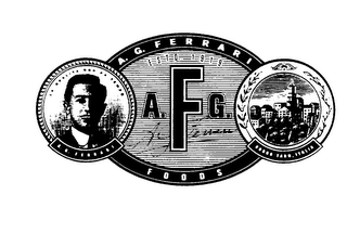 ESTD. 1919 A.F.G. A.G. FERRARI FOODS LA QUALITA NON HA TEMPO BORGO TARO, ITALIA logo