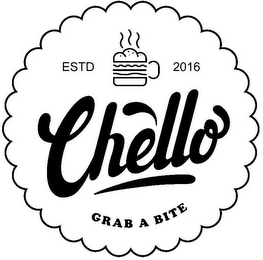 ESTD 2016 CHELLO GRAB A BITE logo