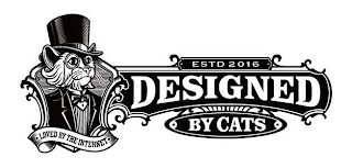 ESTD 2016, DESIGNED BY CATS, LOVED BY THE INTERNET logo