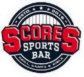 ESTD. 2016 SCORES SPORTS BAR GRILL, GAMES & GIRLS logo