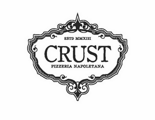 ESTD MMXIII CRUST PIZZERIA NAPOLETANA logo