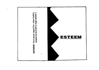 ESTEEM: HAVE GREAT REGARD FOR: VALUE HIGHLY; RESPECT[TO BE HELD IN HIGH ESTEEM] logo