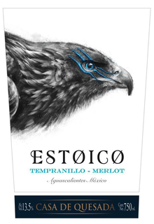 ESTOICO TEMPRANILLO-MERLOT AGUASCALIENTES MÉXICO ALC. VOL. 13.5% CASA DE QUESADA CONT. NET. 750 ML. logo