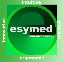 ESYMED EMR MADE EASY EFFICIENT ERGONOMIC INNOVATIVE INTUITIVE logo