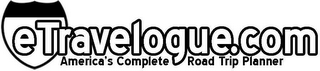 ETRAVELOGUE.COM AMERICA'S COMPLETE ROAD TRIP PLANNER logo