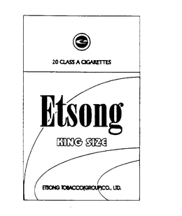 ETSONG KING SIZE ETSONG TOBACCO(GROUP)CO., LTD. 20 CLASS A CIGARETTES logo