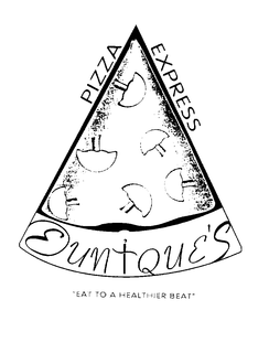 EUNIQUE'S PIZZA EXPRESS "EAT TO A HEALTHIER BEAT" logo