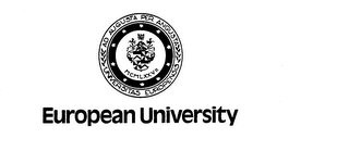 EUROPEAN UNIVERSITY AD AUGUSTA PER ANGUSTA UNIVERSITAS EUROPENSIS MCMLXXVII logo