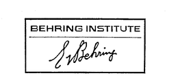E.V. BEHRING BEHRING INSTITUTE logo