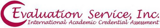 EVALUATION SERVICE, INC. INTERNATIONAL ACADEMIC CREDENTIAL ASSESMENT logo