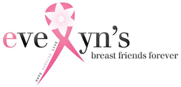 EVELYN'S BREAST FRIENDS FOREVER; HOPE, SURVIVE, LIVE AS TAG LINE ON THE TAIL OF THE RIBBON logo