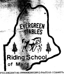 EVERGREEN STABLES RIDING SCHOOL OF MAINE. logo