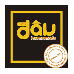 EVERTHING, DAU, HOMEMADE, BÚN DAU MAM TÔM & MORE, FRESHLY HOMEMADE, STARTED 2012 logo
