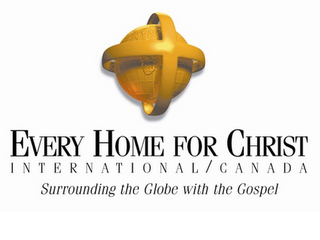 EVERY HOME FOR CHRIST INTERNATIONAL / CANADA SURROUNDING THE GLOBE WITH THE GOSPEL logo