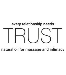 EVERY RELATIONSHIP NEEDS TRUST NATURAL OIL FOR MASSAGE AND INTIMACY logo