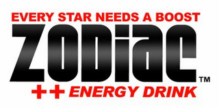 EVERY STAR NEEDS A BOOST ZODIAC ++ ENERGY DRINK logo