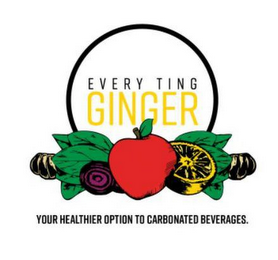 EVERY TING GINGER YOUR HEALTHIER OPTION CARBONATED BEVERAGES. logo