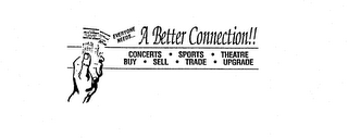 EVERYONE NEEDS... A BETTER CONNECTION!! CONCERTS SPORTS THEATRE BUY SELL TRADE UPGRADE logo
