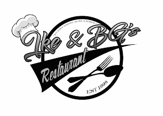 "EVERYTHING IS SLAMMIN!" IKE & BG'S RESTAURANT EST 1998 logo