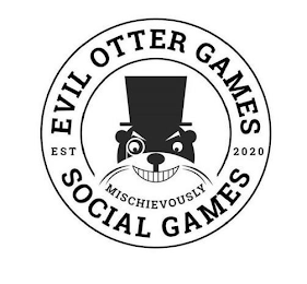 EVIL OTTER GAMES SOCIAL GAMES EST 2020 MISCHIEVOUSLY logo