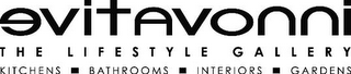 EVITAVONNI THE LIFESTYLE GALLERY KITCHENS BATHROOMS INTERIORS GARDENS logo