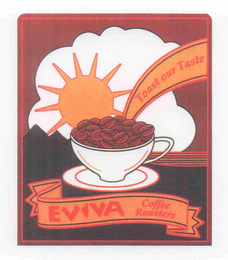 EVIVA COFFEE ROASTERS TOAST OUR TASTE logo