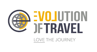 EVOLUTION OF TRAVEL LOVE THE JOURNEY logo